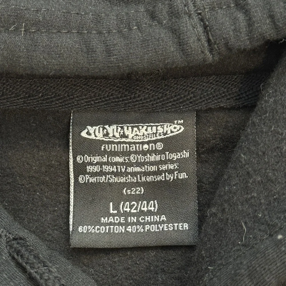 Yu Yu Hakusho 90s Japanese Graphic Anime Black Hoodie Sweatshirt Men’s Large - Picture 9 of 11